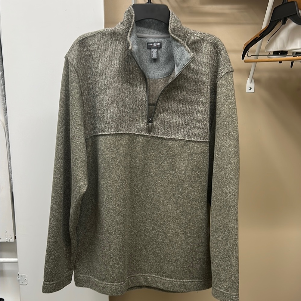 Men's Gray Half-Zip Sweater